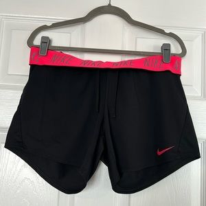 Nike dri-fit shorts black with coral